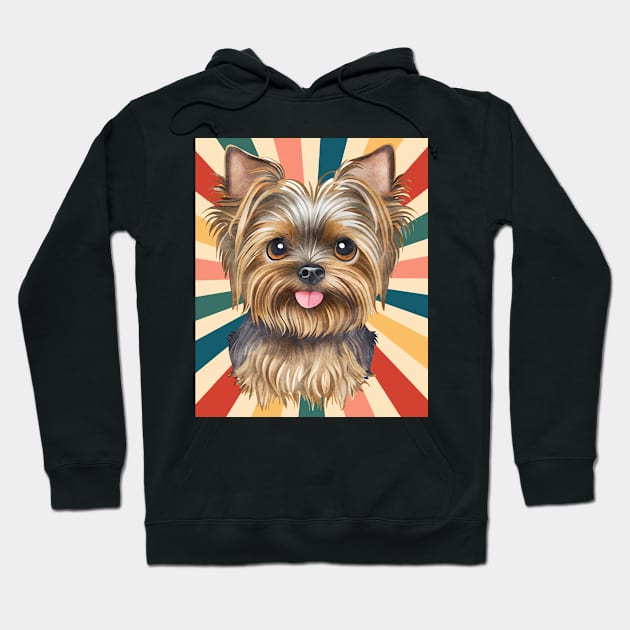 Cute Yorkshire Terrier Dog Breed 80s 90s Retro Style Vintage Design Animal Pet Hoodie by Inspirational And Motivational T-Shirts